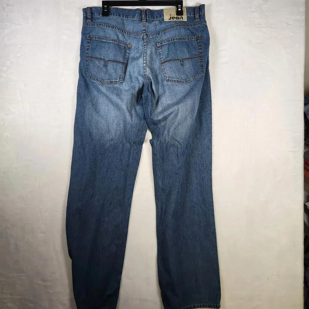 Ted Baker Jean Men's 36x34 Relaxed Fit Denim Button Fly Straight Leg Y2K‎